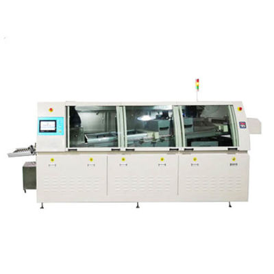 Düzenlenebilir konveyör hızı ile çift dalga otomatik dalga lehimleme makinesi 0-1800mm/min
