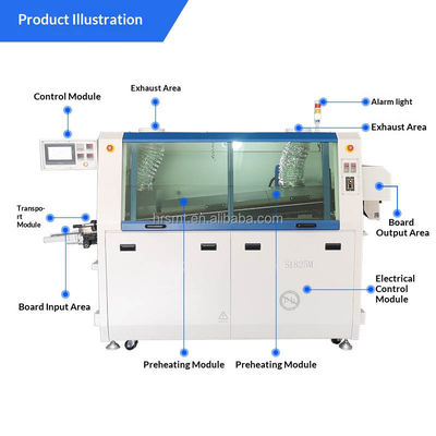 380V 60Hz SMT Mini Otomatik Çifte Dalga PCB Çapraz Değerli Dalga Lehimleme Makinesi PLC Dokunmatik Ekran Kontrolü ile Kurşunsuz